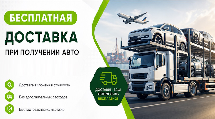 Акция! Бесплатная доставка по Кинели при получении авто